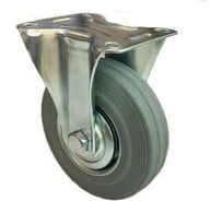 Колесо промышленное неповоротное FC46 (100 мм; серая резина) MFK-TORG 6052100