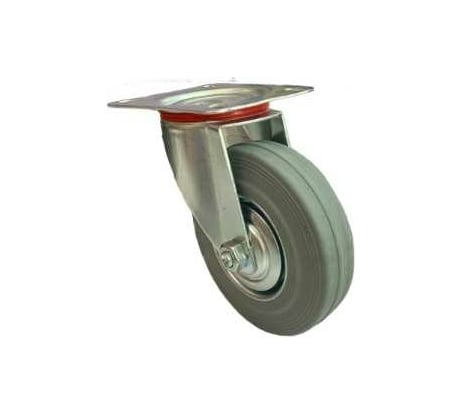 Колесо промышленное поворотное SC80 (200 мм; серая резина) MFK-TORG 6053200