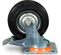 Колесо поворотное резина SRCLb 55 125 мм с тормозом (N) TOR 1024208