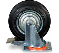 Колесо поворотное резиновое MW130 200 мм с тормозом TOR 1022091