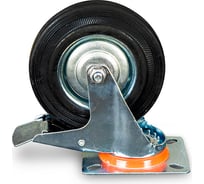 Колесо поворотное резиновое MW80 125 мм с тормозом TOR 1022089