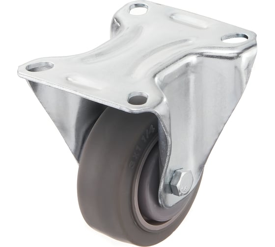 Колесо неповоротное (75 мм; грузоподъемность 70 кг; термопластичная серая резина; полипропилен) СТЕЛЛА-ТЕХНИК N48075TPRF 1