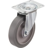 Колесо поворотное (125 мм; грузоподъемность 140 кг; термопластичная серая резина; полипропилен) СТЕЛЛА-ТЕХНИК N48125TPR
