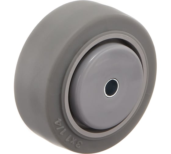Колесо под ось (75 мм; грузоподъемность 70 кг; термопластичная серая резина; полипропилен) СТЕЛЛА-ТЕХНИК N48075TPRSW 1