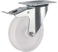 Колесо поворотное с тормозом (80 мм; подшипник скольжения; грузоподъемность 200 кг; полиамид) СТЕЛЛА-ТЕХНИК N48080PNYB