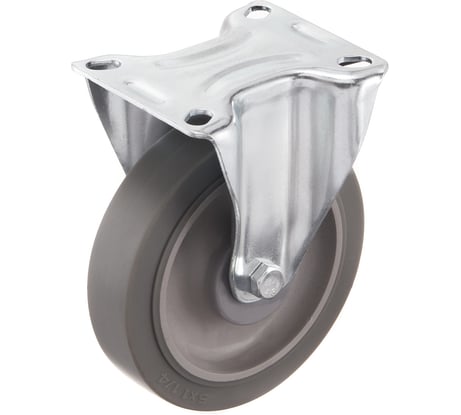 Колесо неповоротное (125 мм; грузоподъемность 140 кг; термопластичная серая резина; полипропилен) СТЕЛЛА-ТЕХНИК N48125TPRF