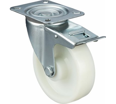 Колесо поворотное с тормозом (160 мм; подшипник скольжения; грузоподъемность 500 кг; полиамид) СТЕЛЛА-ТЕХНИК N48160PNYB