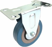 Опора колесная неповоротная на площадке 100 мм, серый пластик/резина Стройбат 555900