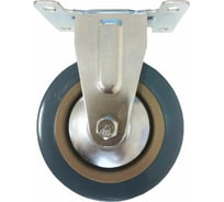 Опора колесная неповоротная на площадке 75 мм, серый пластик/резина Стройбат 555890