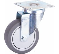 Опора колесная поворотная на площадке 75 мм пластик/резина серая Стройбат 556200