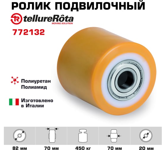 Ролик (82х70 мм; 450 кг) Tellure rota 772132
