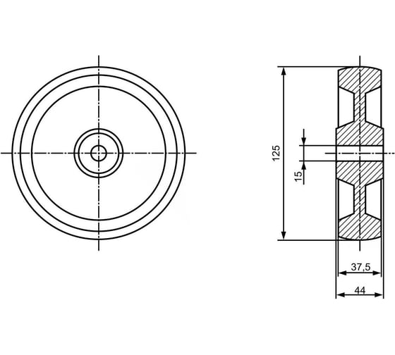 Колесо для оси EMES ZKZ125X375EM