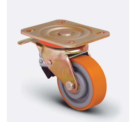 Колесо с поворотной платформой и тормозом EMES ED01VBP100X35F