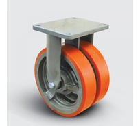 Колесо полиуретановое сдвоенное неповоротное EW02 VBP 350 (350 мм; чугунный диск) MFK-TORG EW02-VBP-350