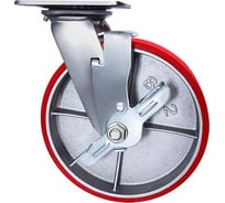 Колесо большегрузное полиуретановое поворотное с тормозом Longway SCPB42