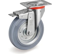 Колесо с вращающейся опорой, пластиной крепления и передним тормозом (200 мм; 230 кг) Tellure rota 235226