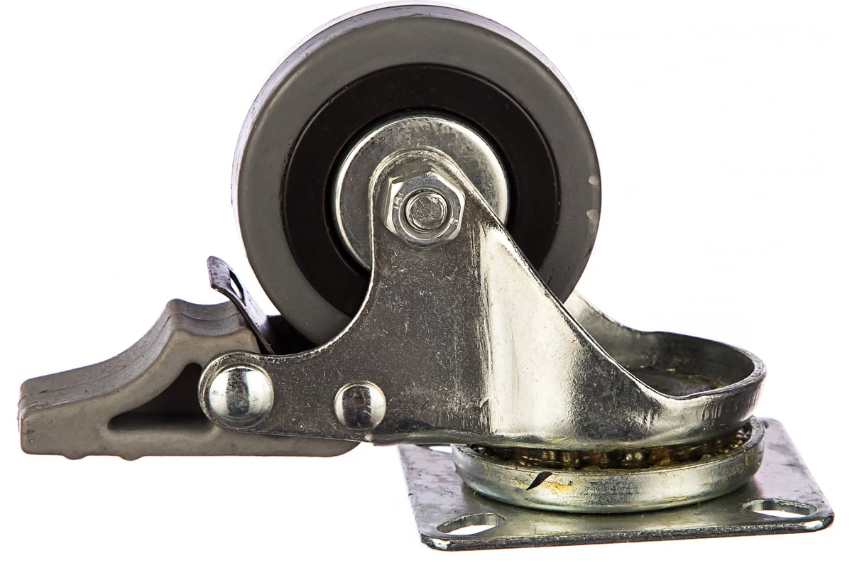 Колесо с вращающейся опорой, пластиной крепления и передним тормозом ...