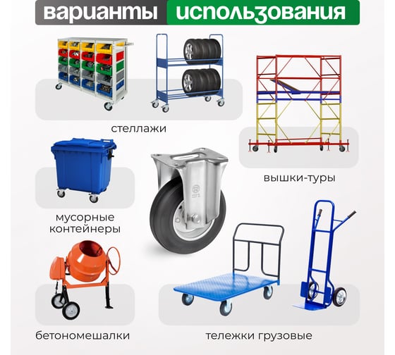 Колесо со стационарной опорой (80 мм; 65 кг) Tellure rota 535901