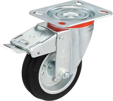 Колесо с вращающейся опорой, пластиной крепления и передним тормозом (80 мм; 65 кг) Tellure rota 535421