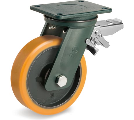 Колесо с вращающейся опорой, пластиной крепления и задним тормозом (300 мм; 2300 кг) Tellure rota 648538