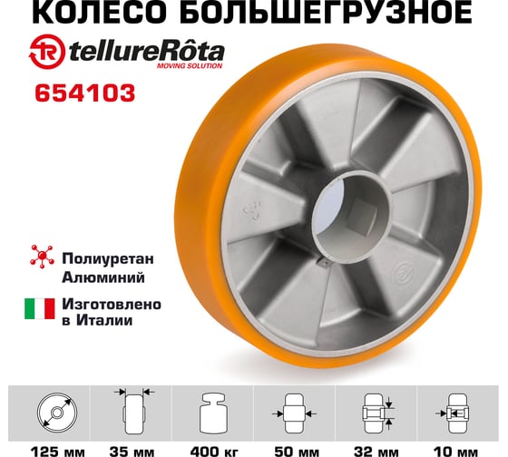 Колесо (125 мм; 400 кг) Tellure rota 654103