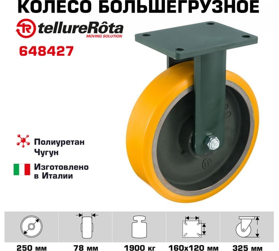 Колесо со стационарной опорой (250 мм; 1900 кг) Tellure rota 648427