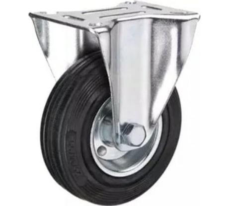 Промышленное усиленное колесо FRC 80 (200 мм, площадка, неповоротное, черная резина, роликоподшипник) TOR 1027193