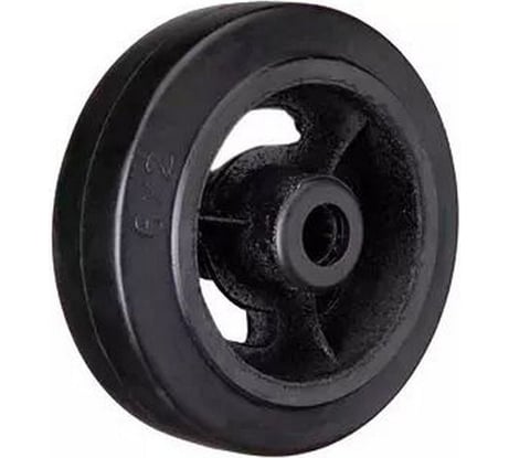 Большегрузное чугунное колесо D 46 100 мм, без крепления (черная резина, роликоподшипник) TOR 1027160