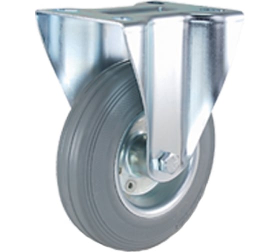 Промышленное колесо FC 54 f (125 мм, площадка, неповоротное, серая резина, роликоподшипник) TOR 1027208 1