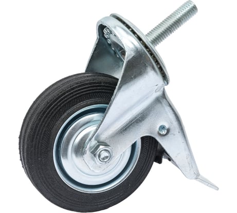 Колесо промышленное поворотное с роликовым подшипником на резьбе с тормозом (D100 мм; М12) Tech Tech-Krep 148535