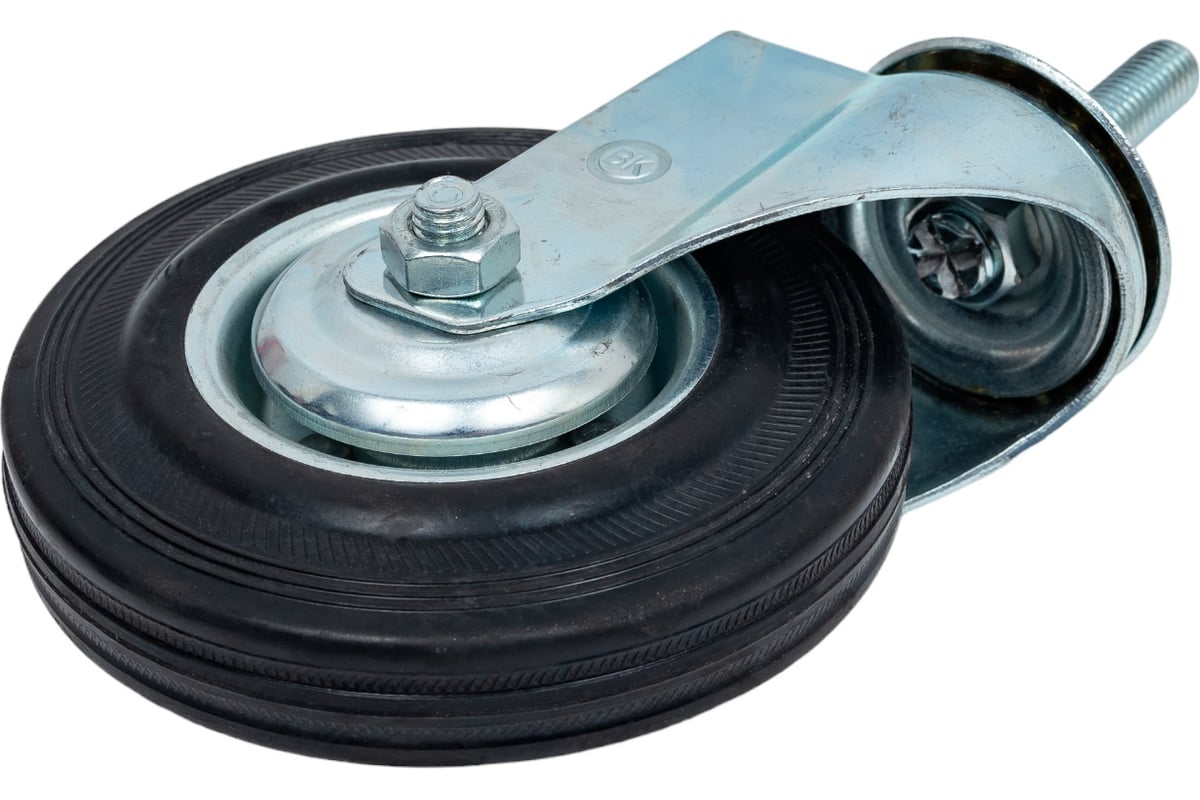 Колесо промышленное поворотное с роликовым подшипником на резьбе без ...