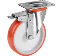 Колесо с вращающейся опорой NL, пластиной крепления и передним тормозом (200 мм; 300 кг) Tellure Rota 606606