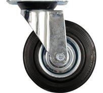 Колесо для тележки, поворотное, черная резина, 125 мм VOREL 87313