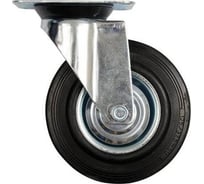 Колесо для тележки, поворотное, черная резина, 160 мм VOREL 87315