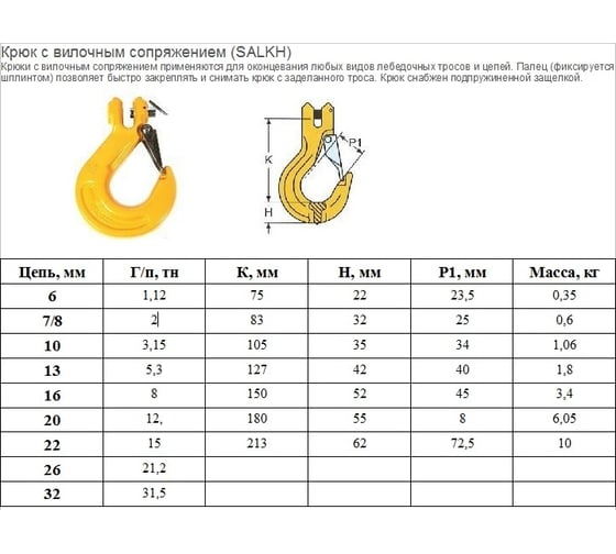 Крюк вилочный с защелкой 3.15 т ТРАСТ 4687202103959
