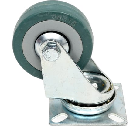 Колесо поворотное (50 мм; г/п 35 кг; резина/полипропилен) ЗУБР 30956-50-S