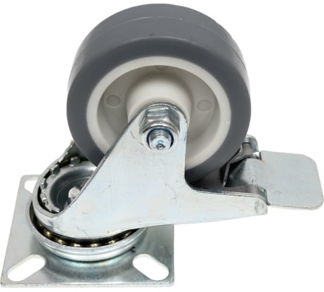 Колесо поворотное с тормозом (50 мм; г/п 40 кг; термопластичная резина/полипропилен) ЗУБР 30946-50-B