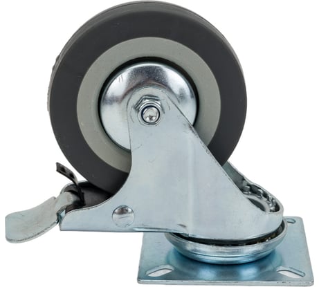 Колесо поворотное с тормозом d-75 мм крепление платформенное СИБРТЕХ 68720