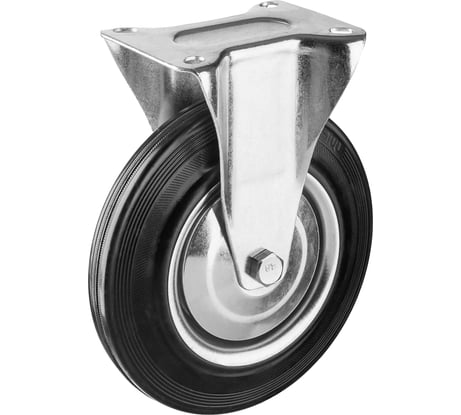 Колесо неповоротное (200 мм; г/п 185 кг; резина/металл; игольчатый подшипник) ЗУБР 30936-200-F