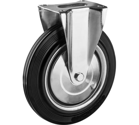 Колесо неповоротное (250 мм; г/п 210 кг; резина/металл; игольчатый подшипник) ЗУБР 30936-250-F