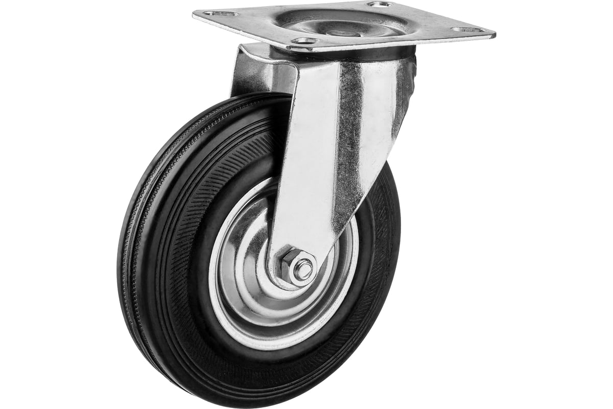 Колесо поворотное (125 мм; г/п 100 кг; резина/металл; игольчатый .