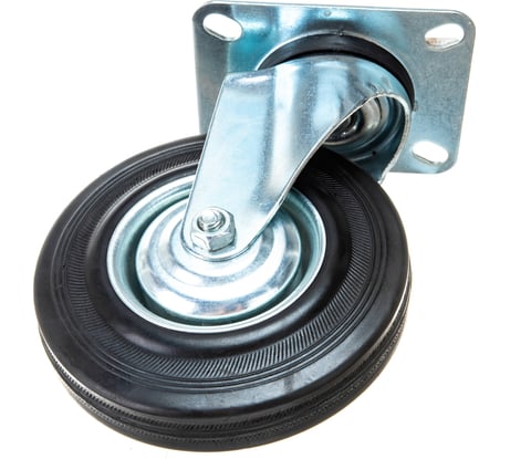 Колесо поворотное (125 мм; г/п 100 кг; резина/металл; игольчатый подшипник) ЗУБР 30936-125-S