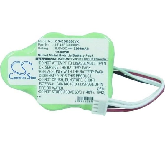 Аккумулятор CS-EDD660VX для Ecovacs, Hoover, ROBOT, COD, p/n: 35601130, LP43SC3300P5, 3.3Ah 6V Cameron Sino P103.00077