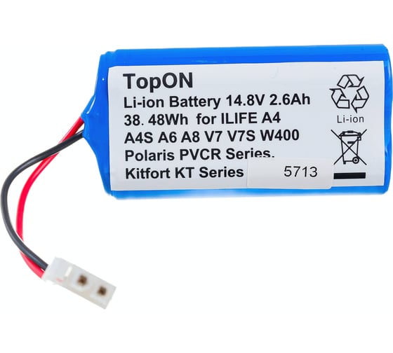 Аккумулятор для робота-пылесоса Chuwi iLife (14.8В, 2.6Ач, Li-ion) TopON PN: CS-ECR131VX TOP-ILife-14.8