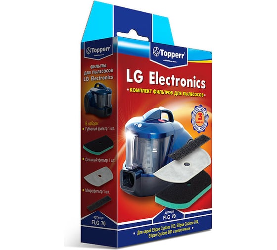 Комплект фильтров д/пылесосов LG VC22...,23...,33...;VK69...,70… Topperr FLG 70 1128 1