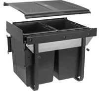 Сегрегатор для модуля 450 мм (2x20 л) антрацит, с креплением фасада, с доводчиком GTV PB-45-MF2X20-60A