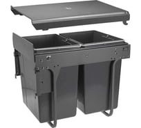 Сегрегатор для модуля 400 мм (2x20 л) антрацит, с креплением фасада, с доводчиком GTV PB-45-MF002x20-60A