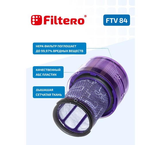Фильтр FTV 84 для вертикального пылесоса DYSON V11 FILTERO 02136