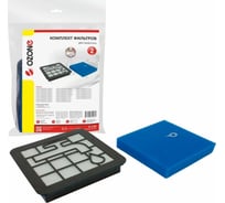 Комплект фильтров для пылесоса PHILIPS, микрофильтр - 1 шт, губчатый фильтр - 1 шт OZONE H-135