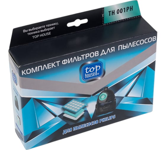 Комплект фильтров TH 001PH для пылесосов PHILIPS, 4 шт TOP HOUSE 180124